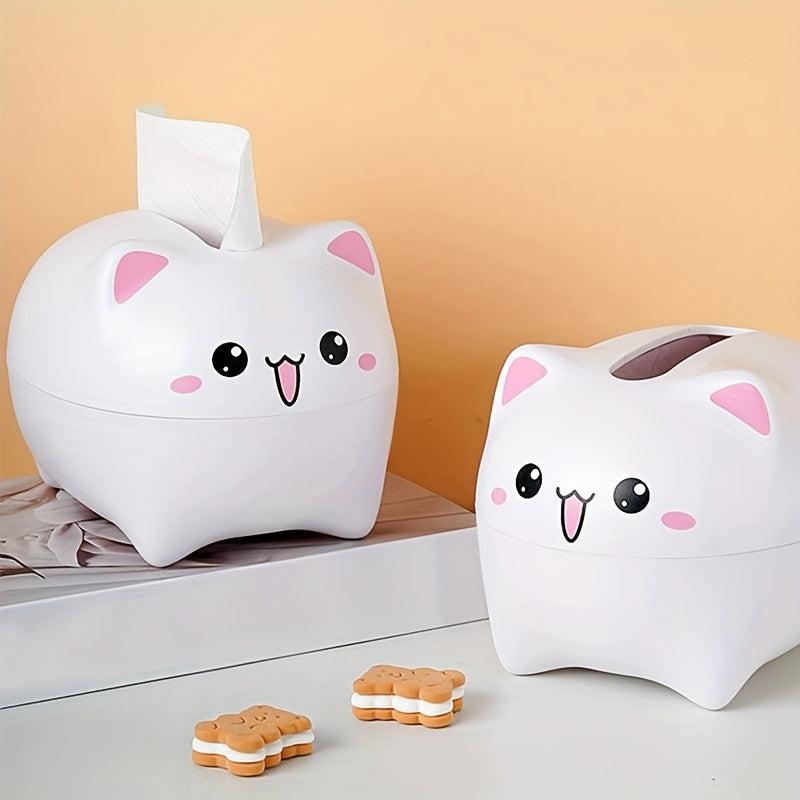 Cat Tissue Box Bathroom Countertop Paper Storage Kitchen Accessories