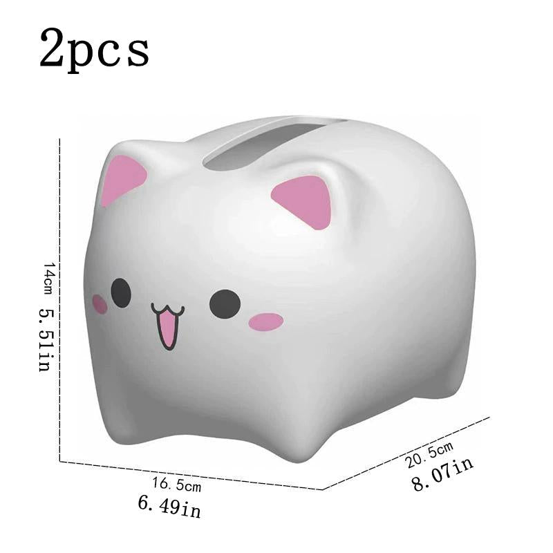 Cat Tissue Box Bathroom Countertop Paper Storage Kitchen Accessories