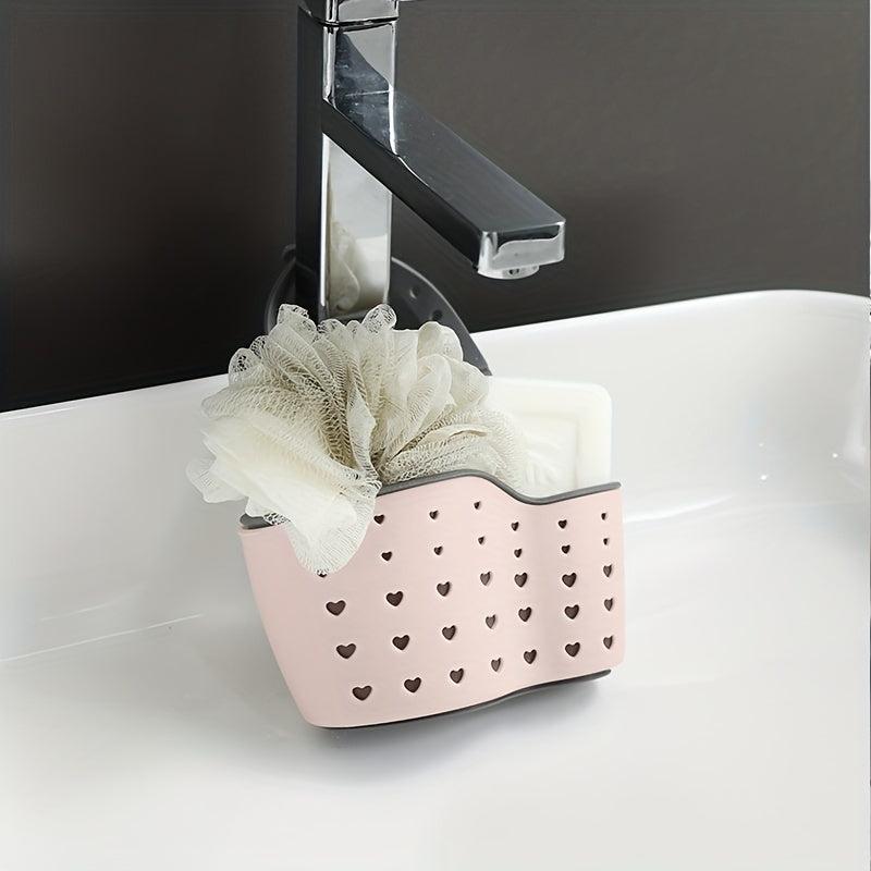 Adjustable Sink Caddy for Soap and Sponge Holder with Drain Holes