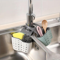 Adjustable Sink Caddy for Soap and Sponge Holder with Drain Holes