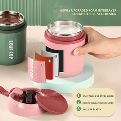 480ml Stainless Steel Vacuum Cup Portable Leak Proof for School Office Picnic