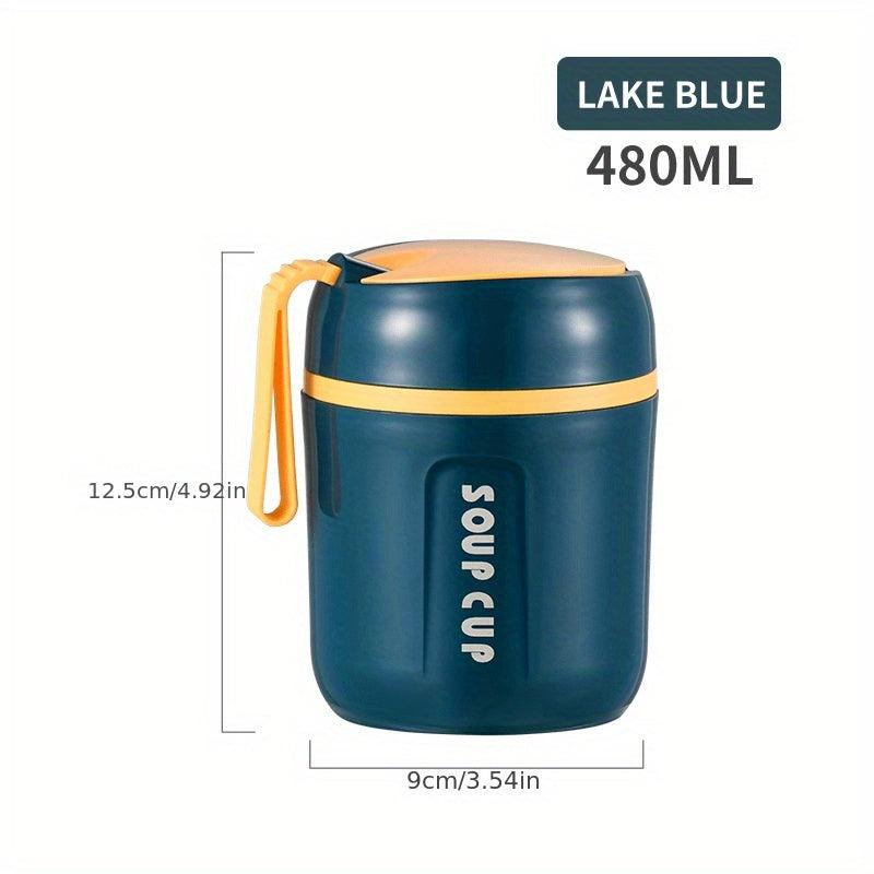 480ml Stainless Steel Vacuum Cup Portable Leak Proof for School Office Picnic