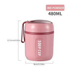 480ml Stainless Steel Vacuum Cup Portable Leak Proof for School Office Picnic