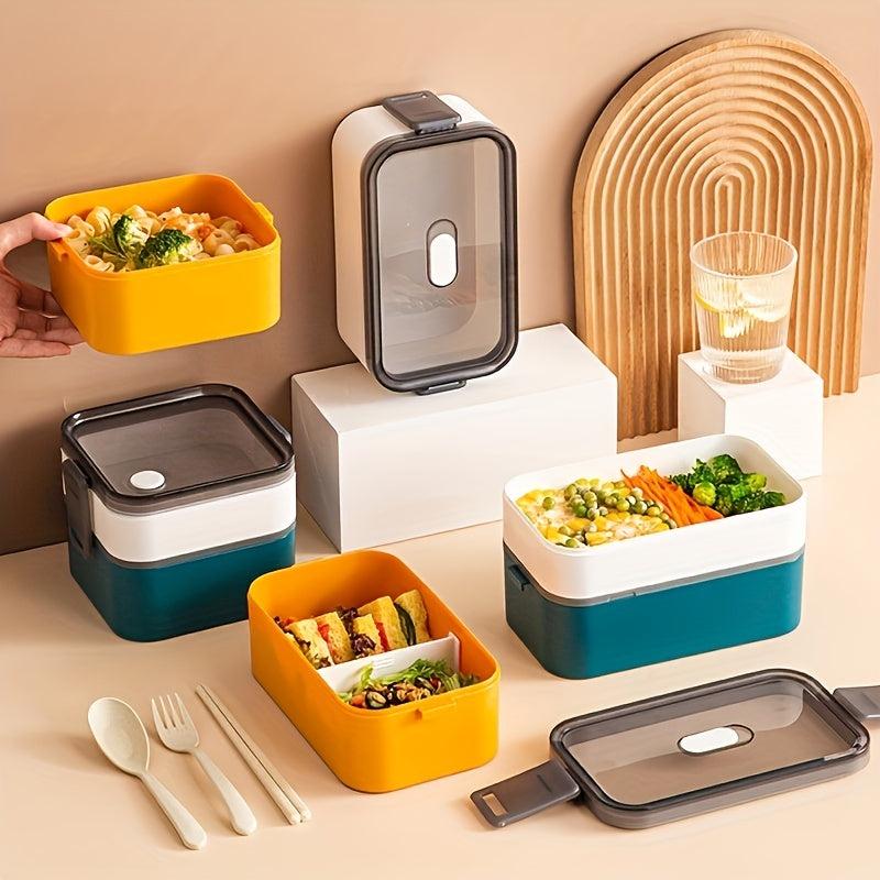 Japanese Bento Box Double Layer Lunch Box Microwave Sealed Picnic Box
