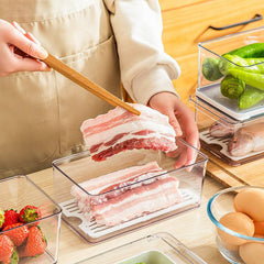 Double Layer Food Drain Box for Fresh Keeping in Refrigerator