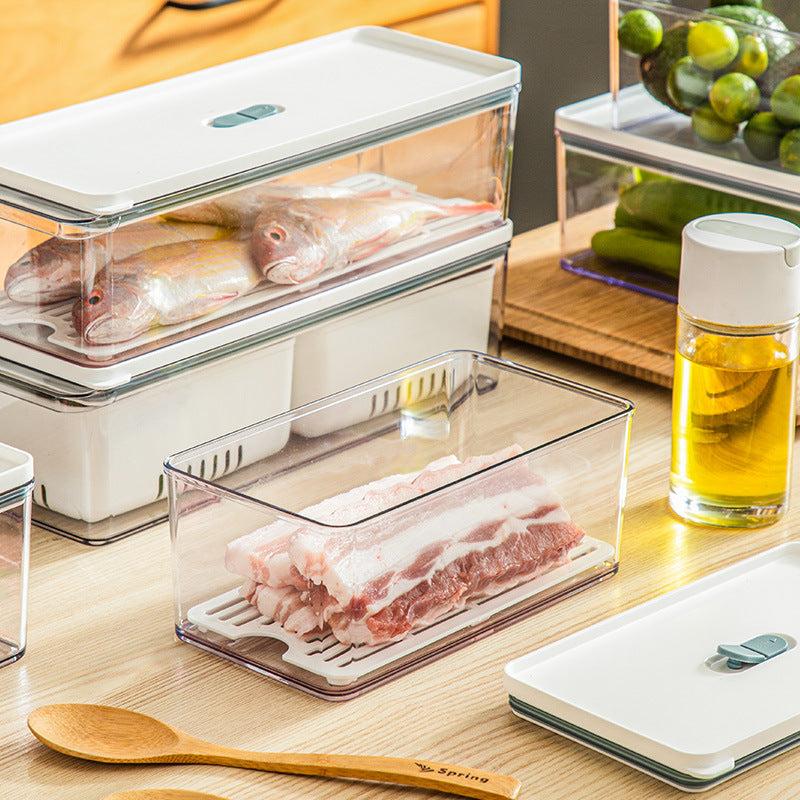 Double Layer Food Drain Box for Fresh Keeping in Refrigerator