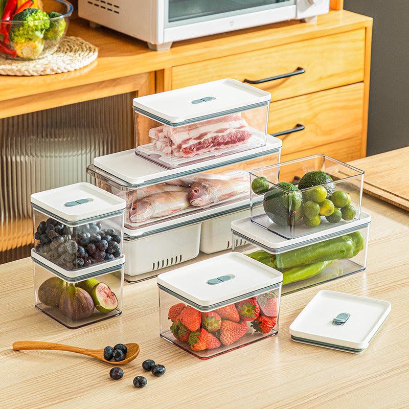 Double Layer Food Drain Box for Fresh Keeping in Refrigerator