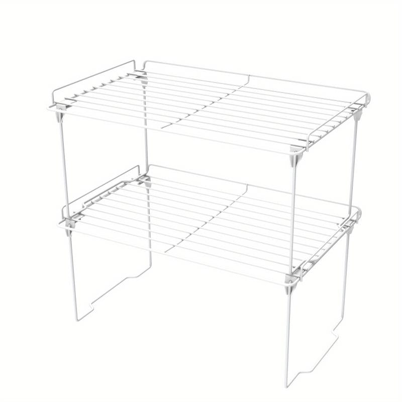 1Pc Stackable Spice Shelf Organizer with Guardrail for Cabinet