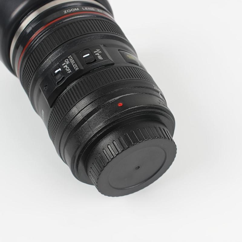Camera Lens Coffee Mug Stainless Steel Double Walled 400ml 13 5oz