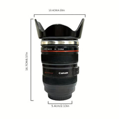 Camera Lens Coffee Mug Stainless Steel Double Walled 400ml 13 5oz