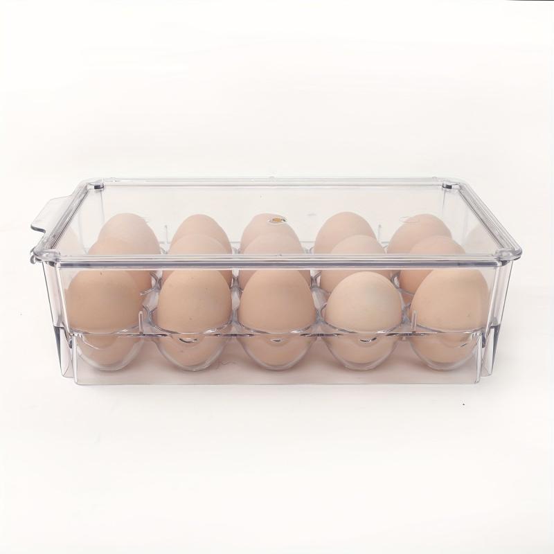Clear Plastic Egg Holder for Fridge with 15 24 Grids Large Capacity Storage
