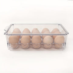 Clear Plastic Egg Holder for Fridge with 15 24 Grids Large Capacity Storage