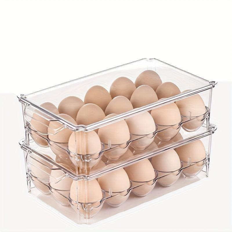 Clear Plastic Egg Holder for Fridge with 15 24 Grids Large Capacity Storage