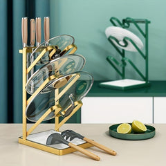 Stainless Steel Cutting Board Rack Holder Punch Pot Cover Rack