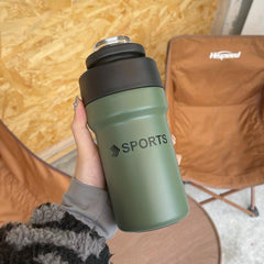 Stainless Steel Thermal Tumbler with Straw - Leakproof Insulated Cup