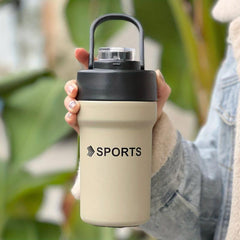 Stainless Steel Thermal Tumbler with Straw - Leakproof Insulated Cup