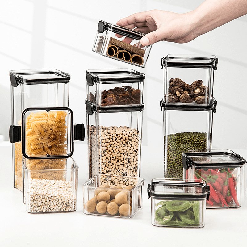 2 Pcs Clear Airtight Food Jars Moisture-proof Containers