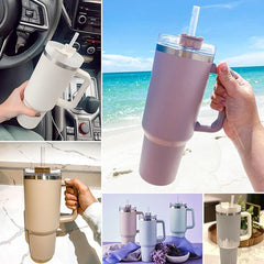 40oz Stainless Steel Vacuum Flask with Straw