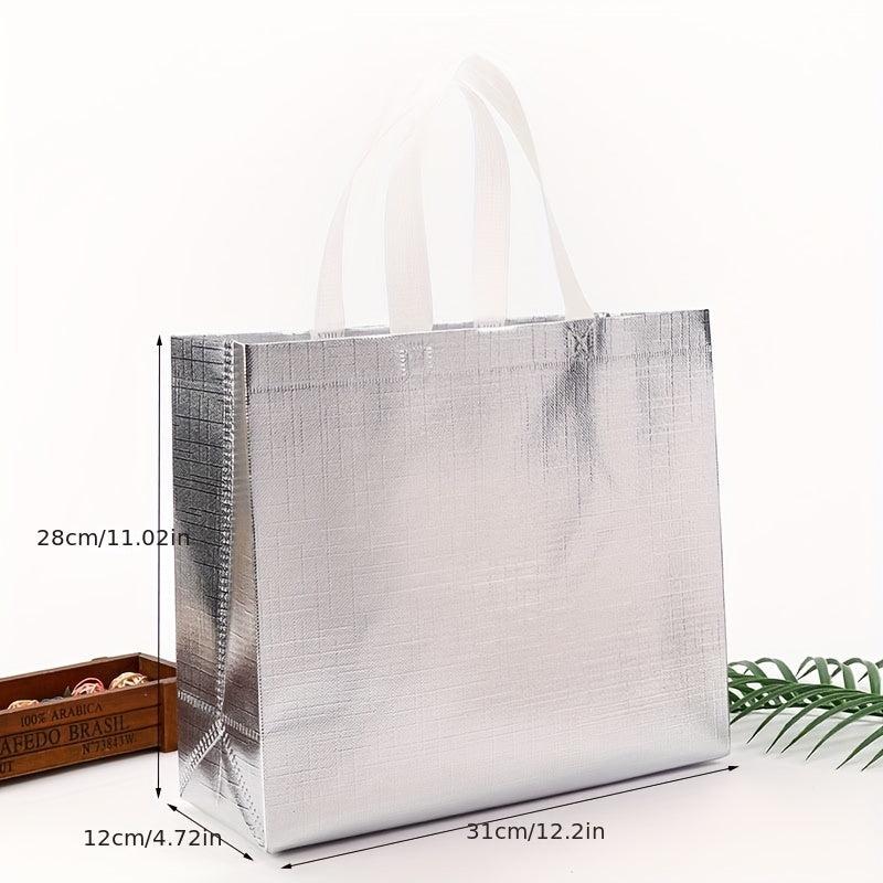 Set Of 5 Glitter Reusable Grocery Bags
