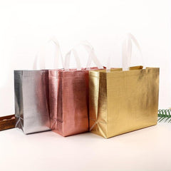Set Of 5 Glitter Reusable Grocery Bags