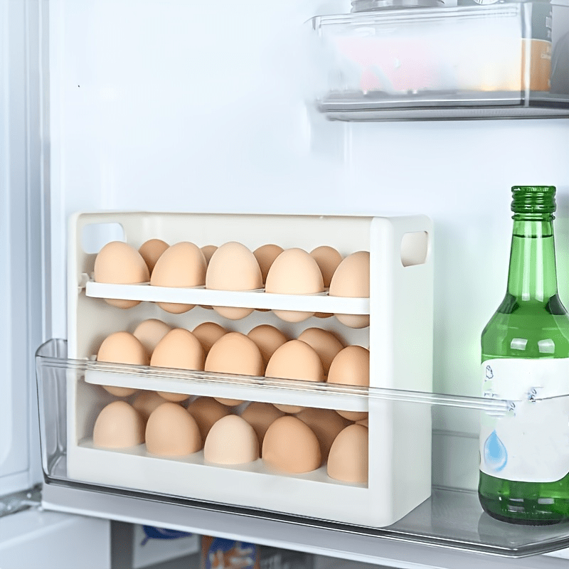 3-Layer Egg Storage Box for Refrigerator with Lid, Anti-fall Egg Tray