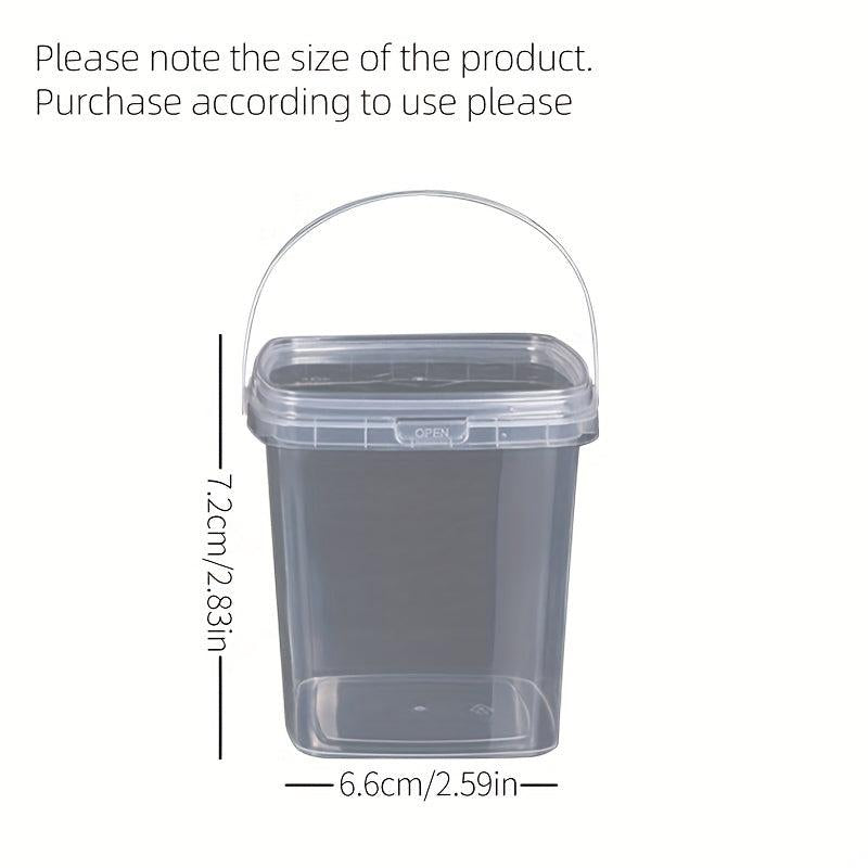 Square Plastic Bucket Transparent Packaging Storage Household Supplies