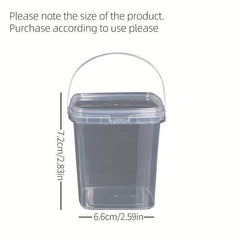 Square Plastic Bucket Transparent Packaging Storage Household Supplies