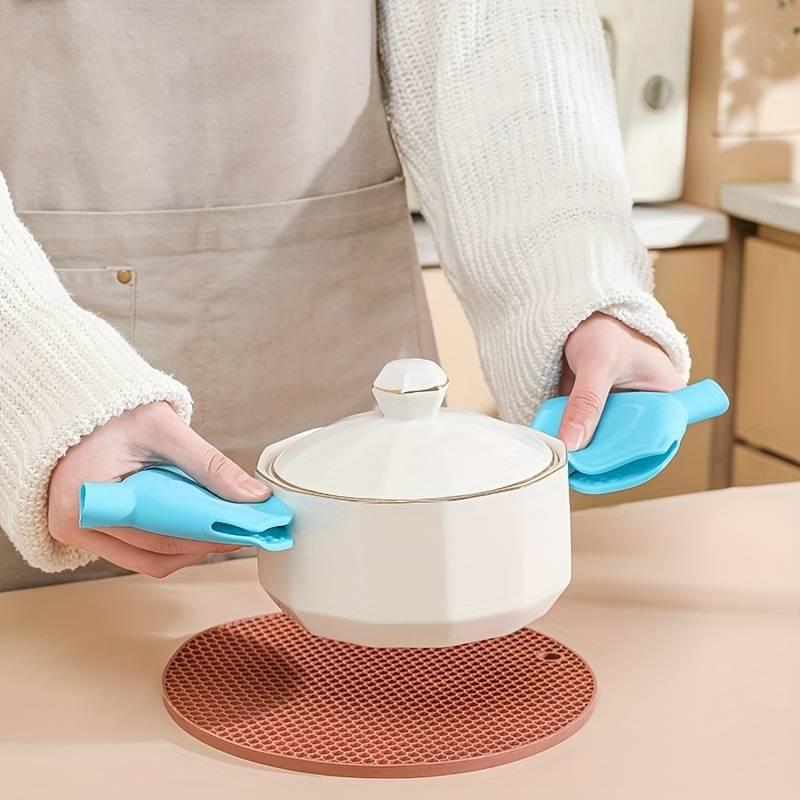 2pcs Silicone Oven Mitts Multifunctional Anti Scalding Hand Clip Heat Resistant