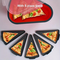 5pcs Silicone Triangular Pizza Packaging Box with Adjustable Container