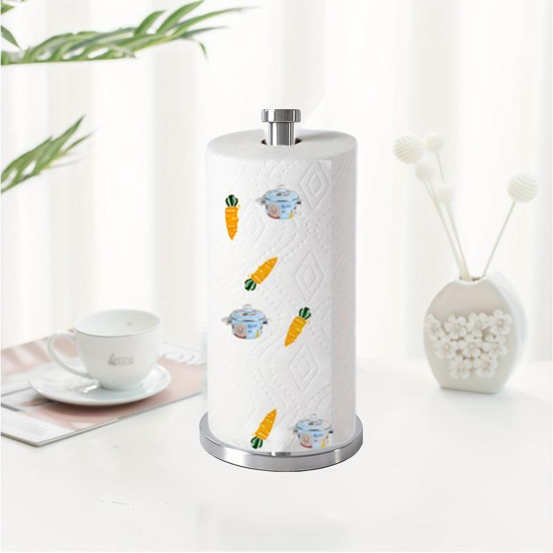 Countertop Paper Towel Holder with Weighted Base - Kitchen Bathroom Supply