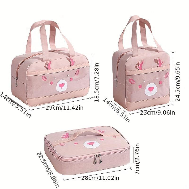 Christmas Deer Lunch Box Bag Waterproof Insulated Picnic Bag