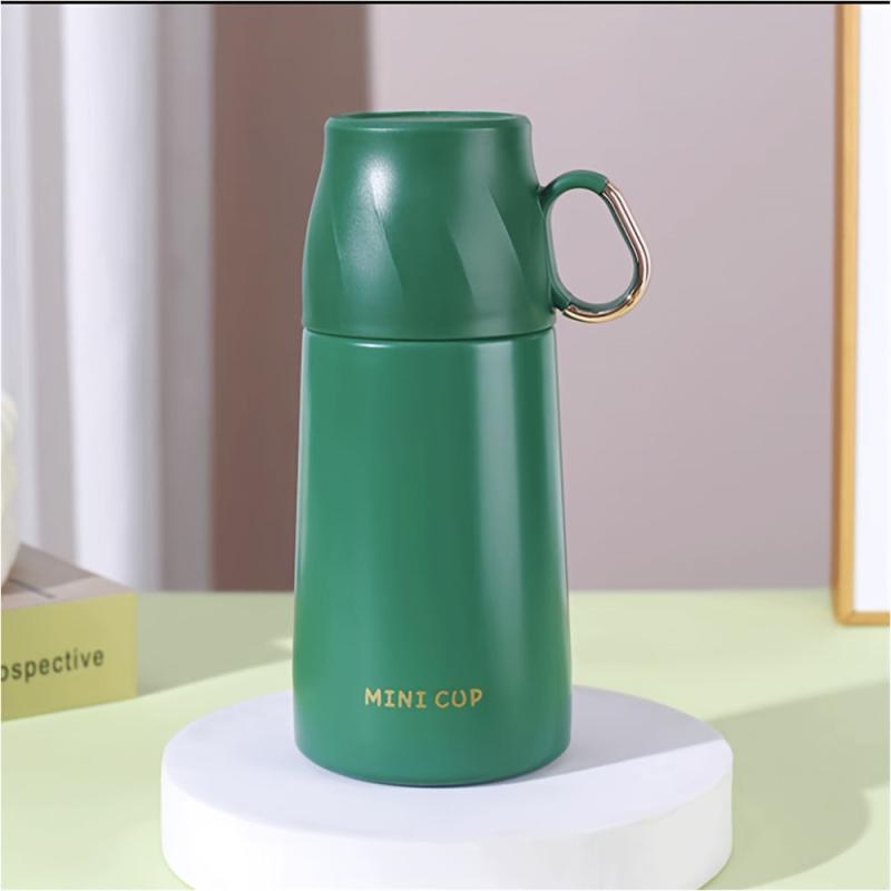Stainless Steel Insulated Vacuum Bottle 260ml Hot/Cold Cup Lid Summer/Winter