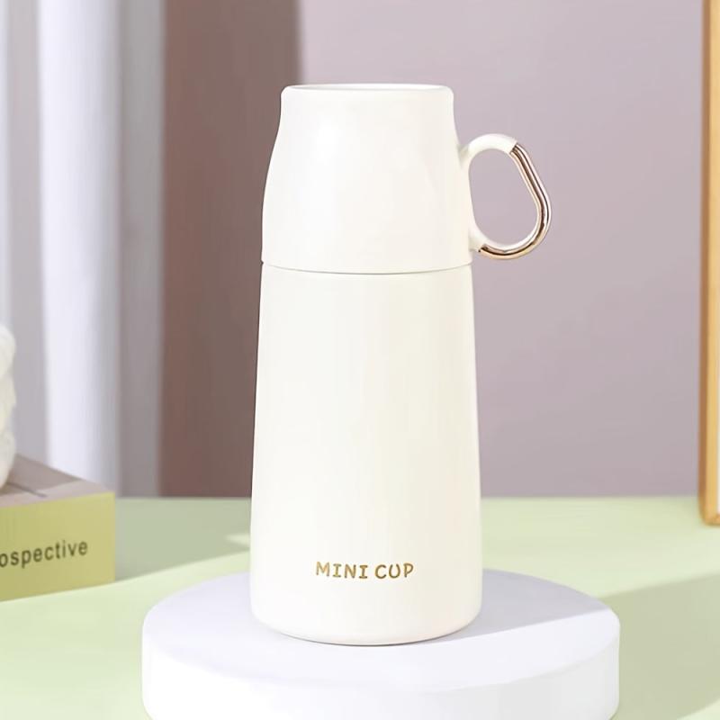 Stainless Steel Insulated Vacuum Bottle 260ml Hot/Cold Cup Lid Summer/Winter