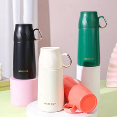 Stainless Steel Insulated Vacuum Bottle 260ml Hot/Cold Cup Lid Summer/Winter