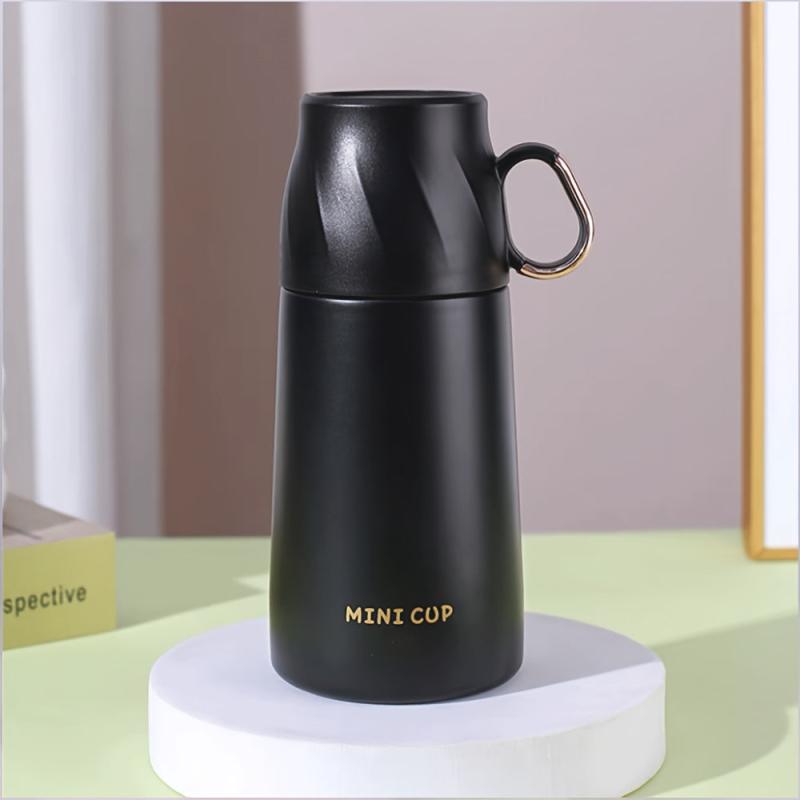 Stainless Steel Insulated Vacuum Bottle 260ml Hot/Cold Cup Lid Summer/Winter
