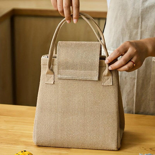 Jute Bento Bag Ice Pack Outdoor Picnic Bag Aluminum Foil Lunch Box