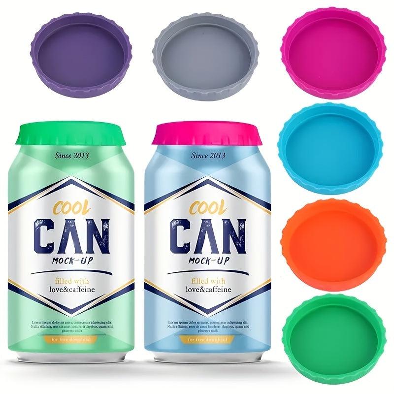 6pcs Reusable Silicone Soda Can Lids Leakproof Seal