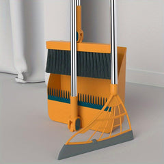 3pcs Rotating High Folding Broom and Dustpan Combo, Thickened and Lengthened