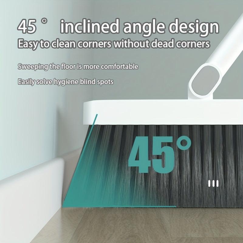 3pcs Rotating High Folding Broom and Dustpan Combo, Thickened and Lengthened