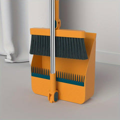 3pcs Rotating High Folding Broom and Dustpan Combo, Thickened and Lengthened