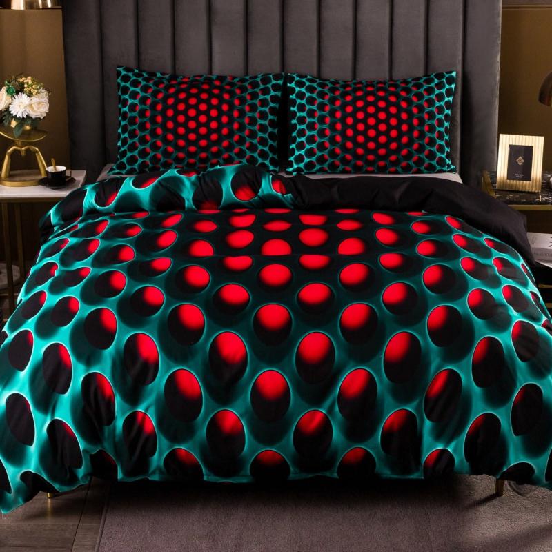 Y2K Stereoscopic Dense Holes Pattern Bedding Set - Colorful Duvet Cover Set