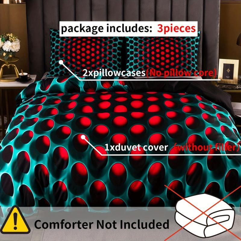 Y2K Stereoscopic Dense Holes Pattern Bedding Set - Colorful Duvet Cover Set