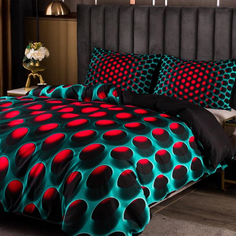 Y2K Stereoscopic Dense Holes Pattern Bedding Set - Colorful Duvet Cover Set