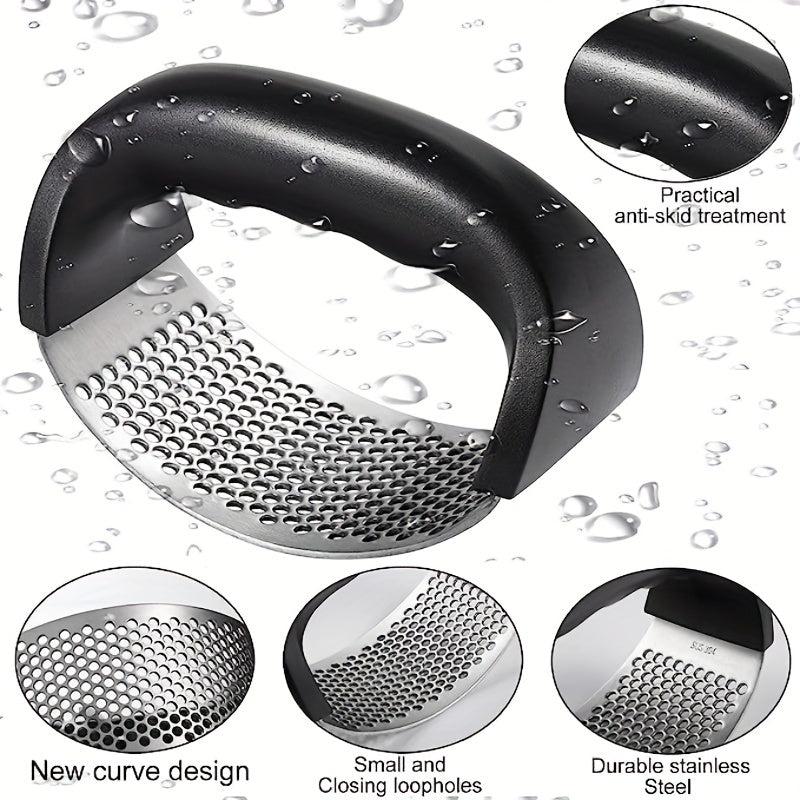 1pc Stainless Steel Garlic Press Manual Garlic Mashing Artifact Kitchen