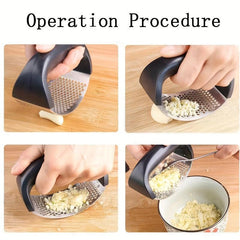 1pc Stainless Steel Garlic Press Manual Garlic Mashing Artifact Kitchen