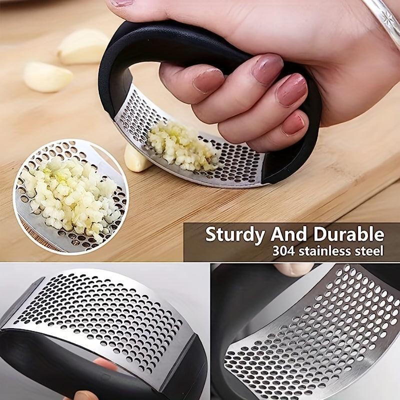 1pc Stainless Steel Garlic Press Manual Garlic Mashing Artifact Kitchen