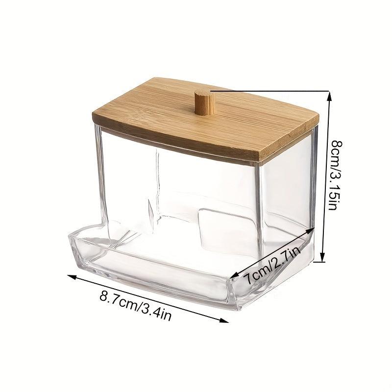 Transparent Plastic Cotton Swabs Box Holder Dispenser