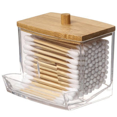 Transparent Plastic Cotton Swabs Box Holder Dispenser