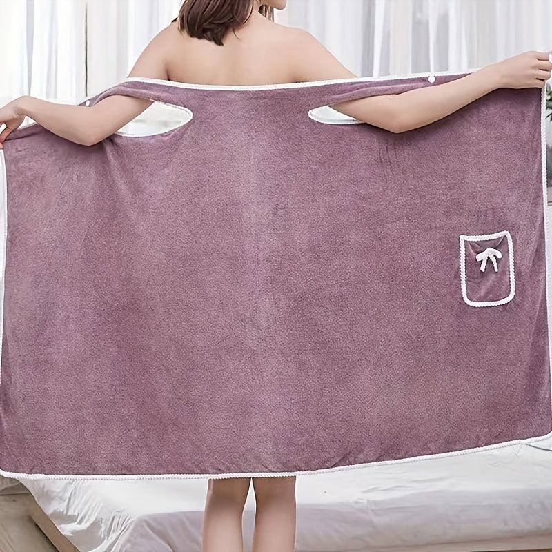 Soft Coral Velvet Bath Skirt for Adults - Water Absorption & Quick Drying