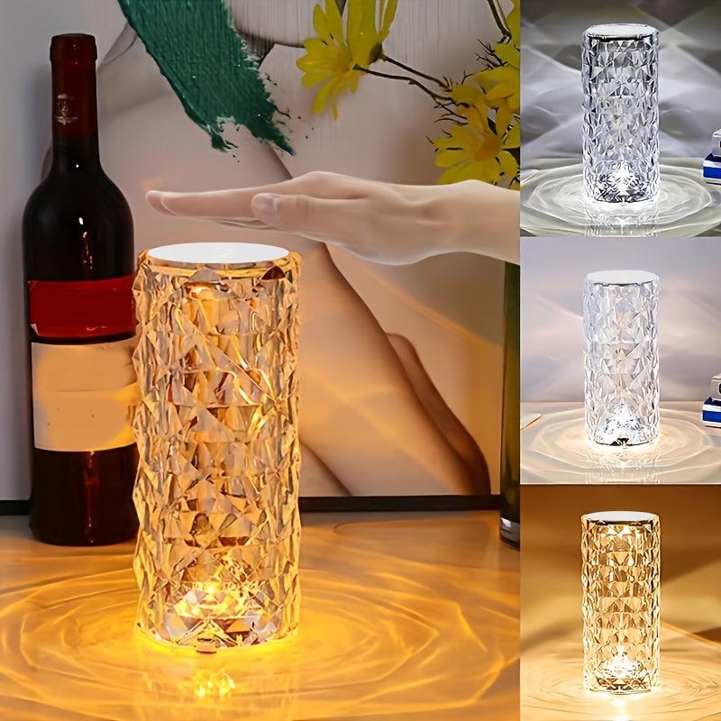 Crystal Table Lamp Rose Light 16 Colors Changing RGB Touch & Remote Control